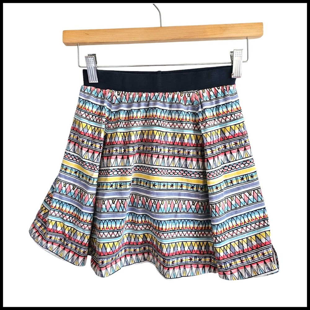 Tea Collection Skirt Colorful Geometric Print Girls‎ Size 10